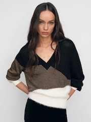 Reiss Black/White/Metallic Harley Jumper - Image 1 of 7