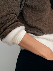 Reiss Black/White/Metallic Harley Jumper - Image 5 of 7