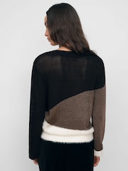 Reiss Black/White/Metallic Harley Jumper - Image 6 of 7