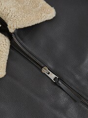 Reiss bomber jakna iz usnja z ovratnikom Shaker - Slika 6 iz 6