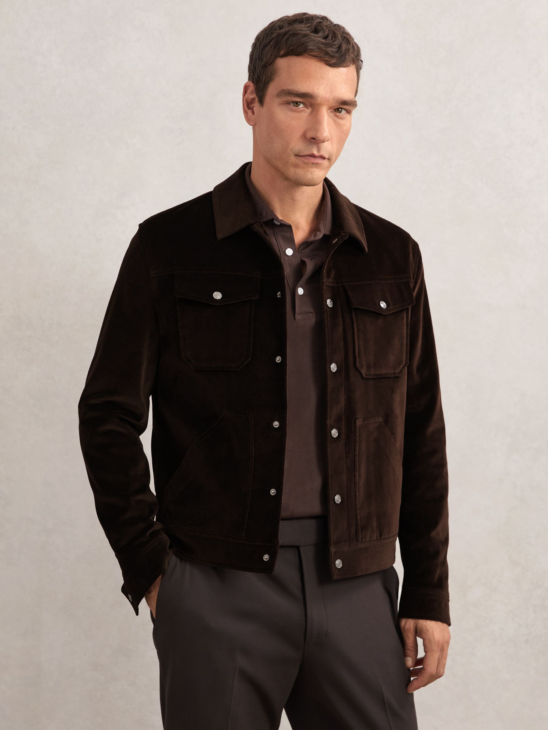 Reiss Chocolate Brown Jacket In Brown