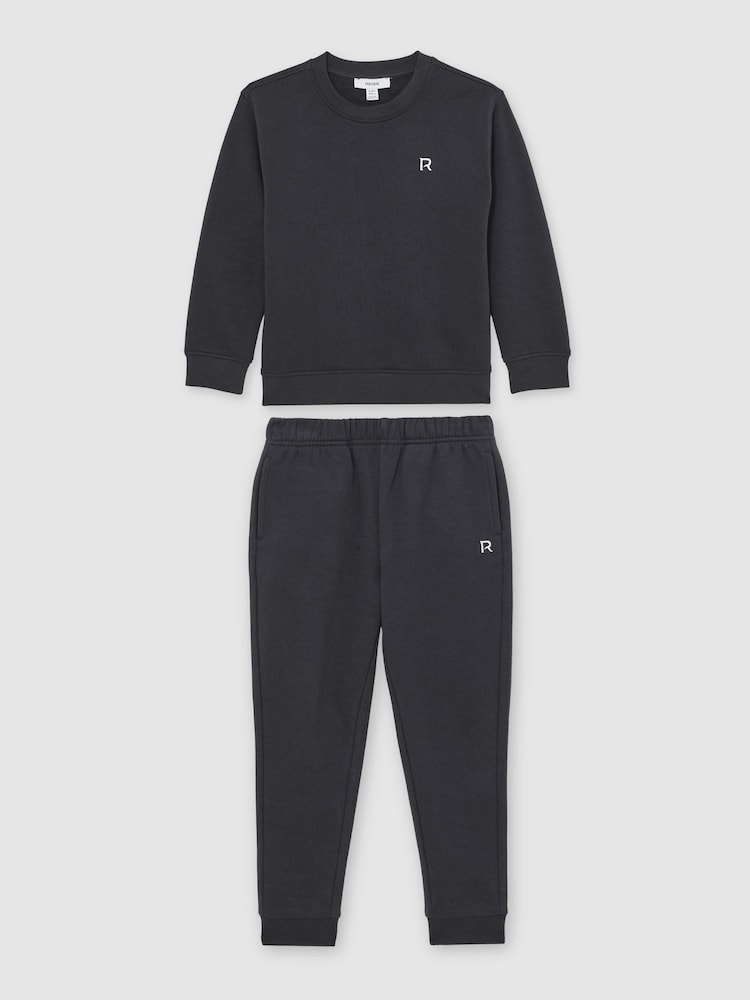Reiss Navy Avery Logo Sweatshirt and Joggers Set Cotton-Blend - Image 2 of 4 Reiss Navy Avery Logo Sweatshirt and Joggers Set Cotton-Blend - Image 2 of 4