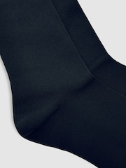 Reiss Black Milo Cotton-Blend Logo Embroidery Socks - Image 2 of 3