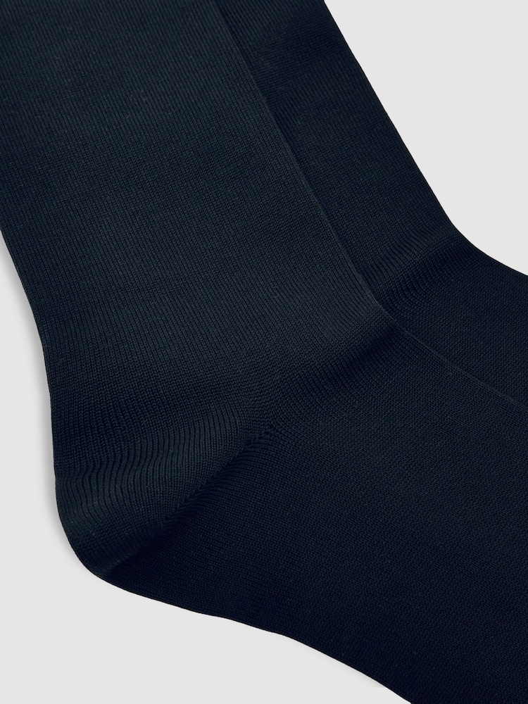 Reiss Black Milo Cotton-Blend Logo Embroidery Socks - Image 2 of 3