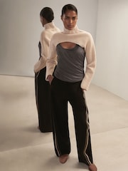 Reiss Blush Pink Rose Reiss | Royal Ballet Cropped Jumper - Image 3 of 7