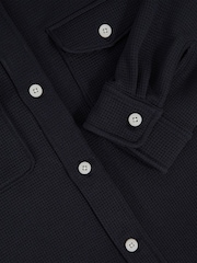 Reiss Navy Alabastor 3-9 yrs Waffle-Textured Twin-Pocket Overshirt - Image 4 of 4