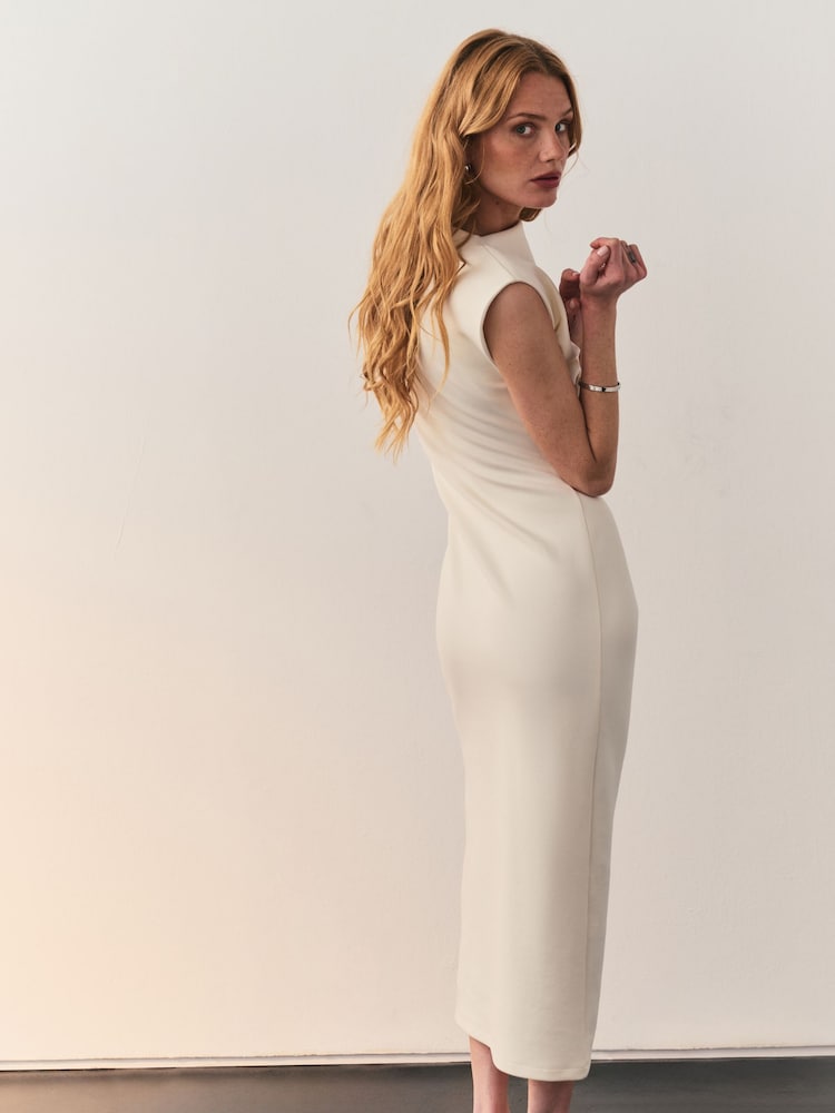 every ruched knit mock neck bodycon midi dress reviews Every Ruched Knit Mock Neck Sleeveless Bodycon Midi Dress