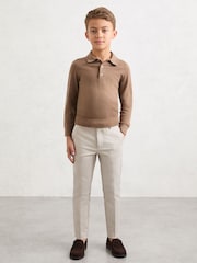Reiss Camel Brown Trafford Polo Shirt - Image 3 of 5