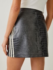 adidas originals Pink Faux Leather Snake Print Skirt - Image 3 of 3