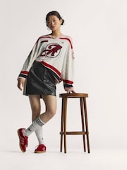 adidas originals Pink Faux Leather Snake Print Skirt - Image 8 of 11