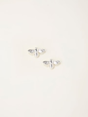 FatFace Silver Tone Bee Stud Earrings - Image 3 of 4