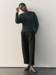 Nothing Ordinary Black Luxe Barrel Leg Sweat Joggers - Image 1 of 5