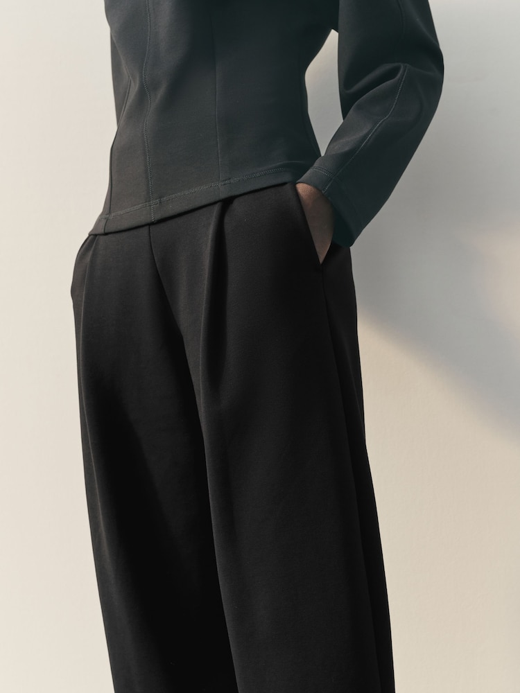 Nothing Ordinary Black Luxe Barrel Leg Sweat Joggers - Image 2 of 5