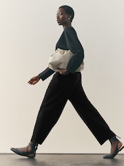 Nothing Ordinary Black Luxe Barrel Leg Sweat Joggers - Image 5 of 5
