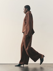 Nothing Ordinary Chocolate Brown Luxe Wide Leg PT-Trousers - Image 1 of 4