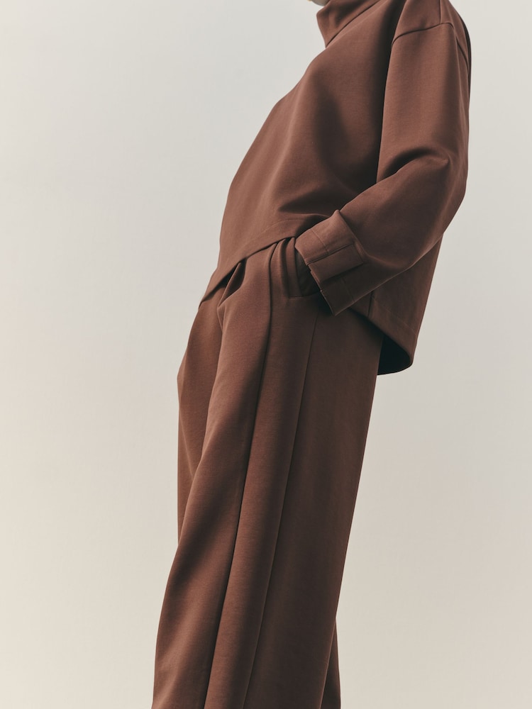 Nothing Ordinary Chocolate Brown Luxe Wide Leg PT-Trousers - Image 4 of 4