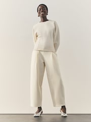 Nothing Ordinary Cream Luxe Barrel Leg Sweat Joggers - Image 1 of 5