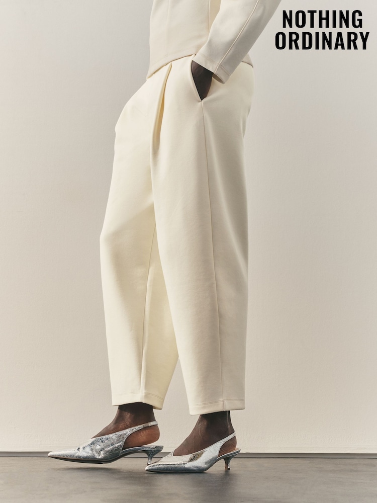 Nothing Ordinary Cream Luxe Barrel Leg Sweat Trousers - Image 10 of 10 Nothing Ordinary Cream Luxe Barrel Leg Sweat Trousers - Image 10 of 10