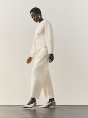 Nothing Ordinary Cream Luxe Barrel Leg Sweat Joggers - Image 3 of 5