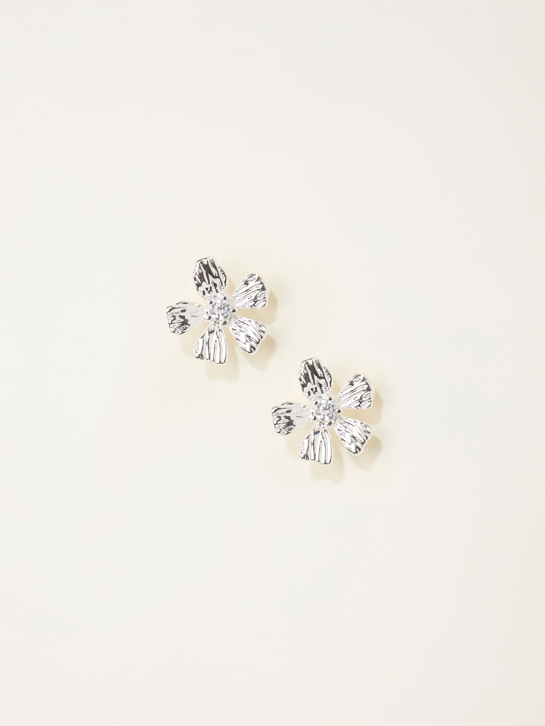 Fat Face - Women's Earrings - Flower Stud - Silver