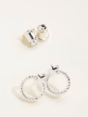 FatFace Silver Tone Star Circle Stud Earrings - Image 2 of 2