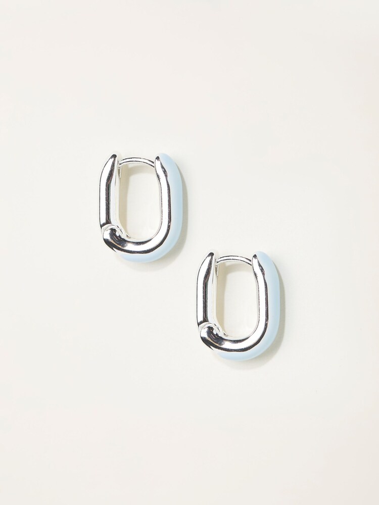 FatFace Enamel Oval Hoop Earrings - صورة 1 من 2 FatFace Enamel Oval Hoop Earrings - صورة 1 من 2
