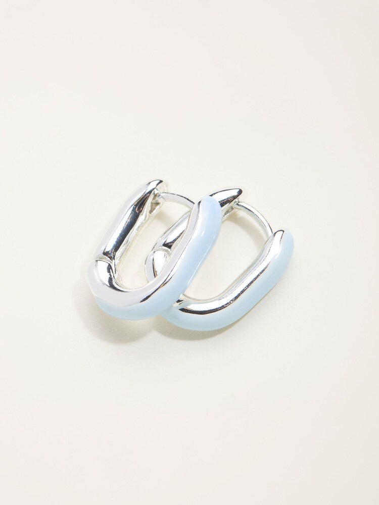 FatFace Enamel Oval Hoop Earrings - صورة 2 من 2 FatFace Enamel Oval Hoop Earrings - صورة 2 من 2