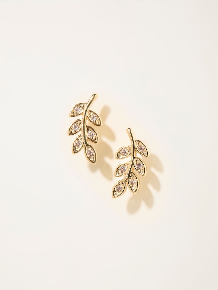 FatFace Gold Tone Leaf Stud Earrings - Image 1 of 2 FatFace Gold Tone Leaf Stud Earrings - Image 1 of 2
