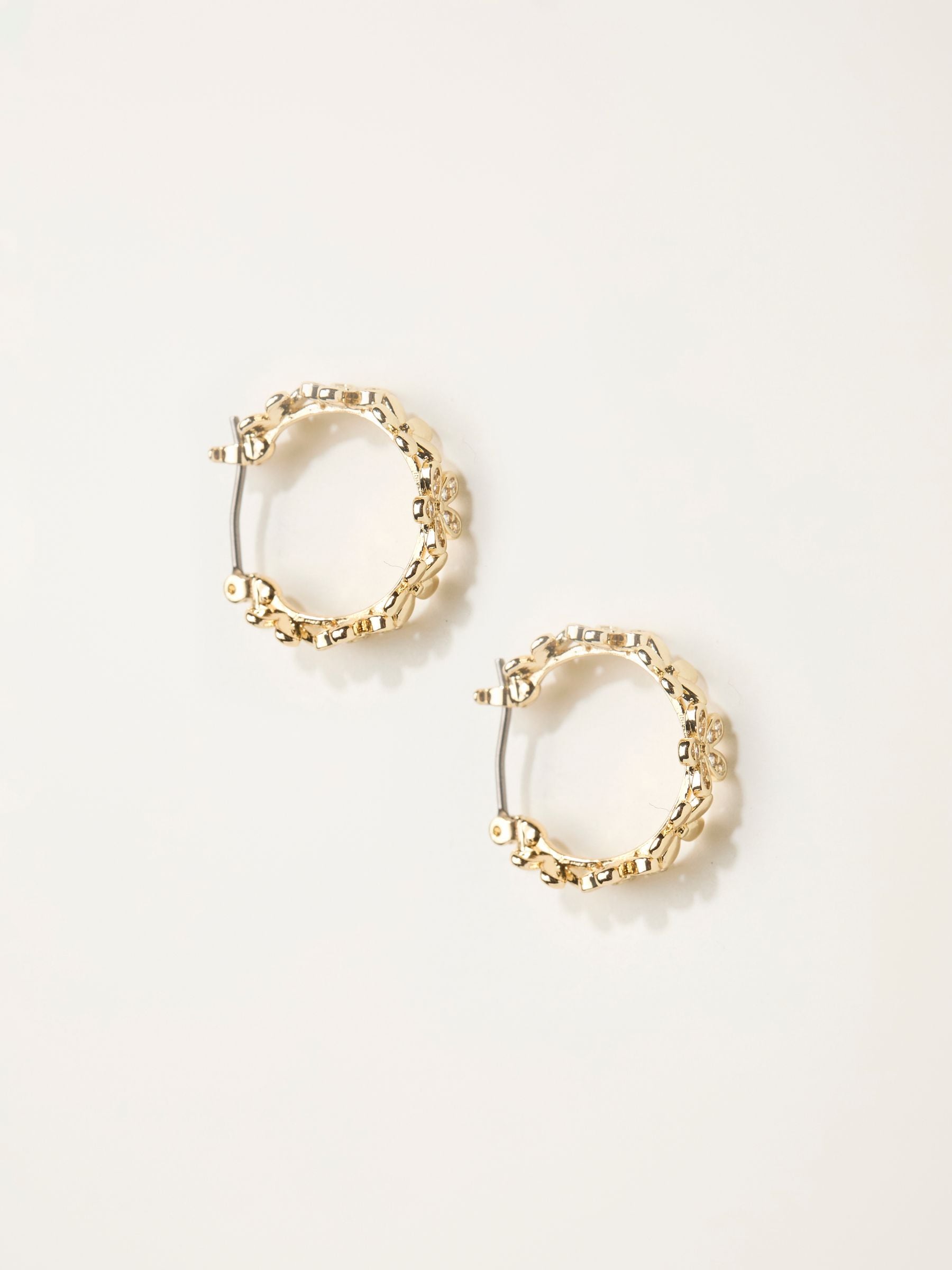 Fat Face Women - Hoop Earrings - Gold - Flower