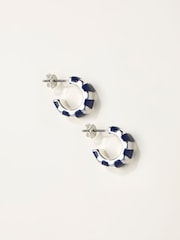 FatFace Blue Enamel Hoop Earrings - Image 1 of 2