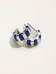 FatFace Blue Enamel Hoop Earrings - Image 2 of 2