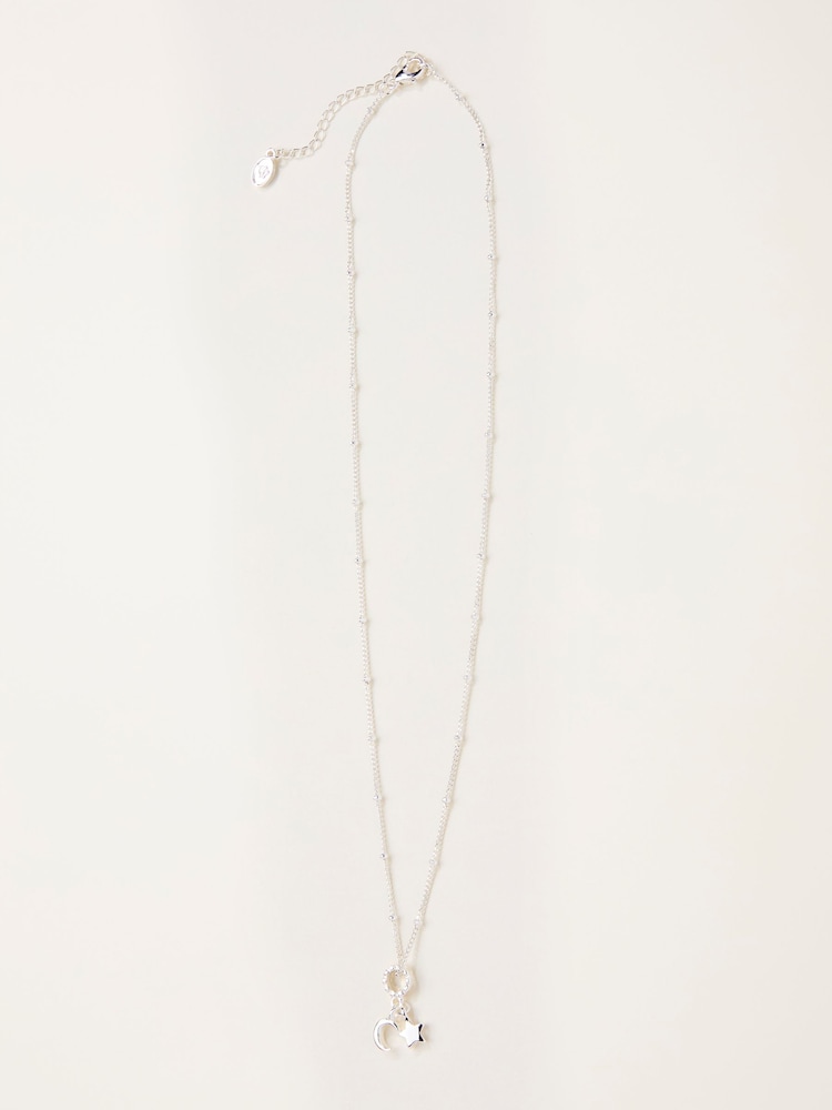 FatFace Silver Tone Star and Moon Necklace - Image 1 of 2 FatFace Silver Tone Star and Moon Necklace - Image 1 of 2