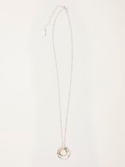 FatFace Silver Tone Double Hoop Necklace - Image 1 of 2