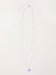 FatFace Silver Tone Enamel Layered Necklace - Image 1 of 2