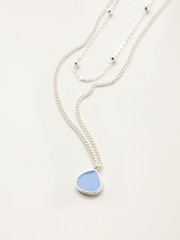 FatFace Silver Tone Enamel Layered Necklace - Image 2 of 2