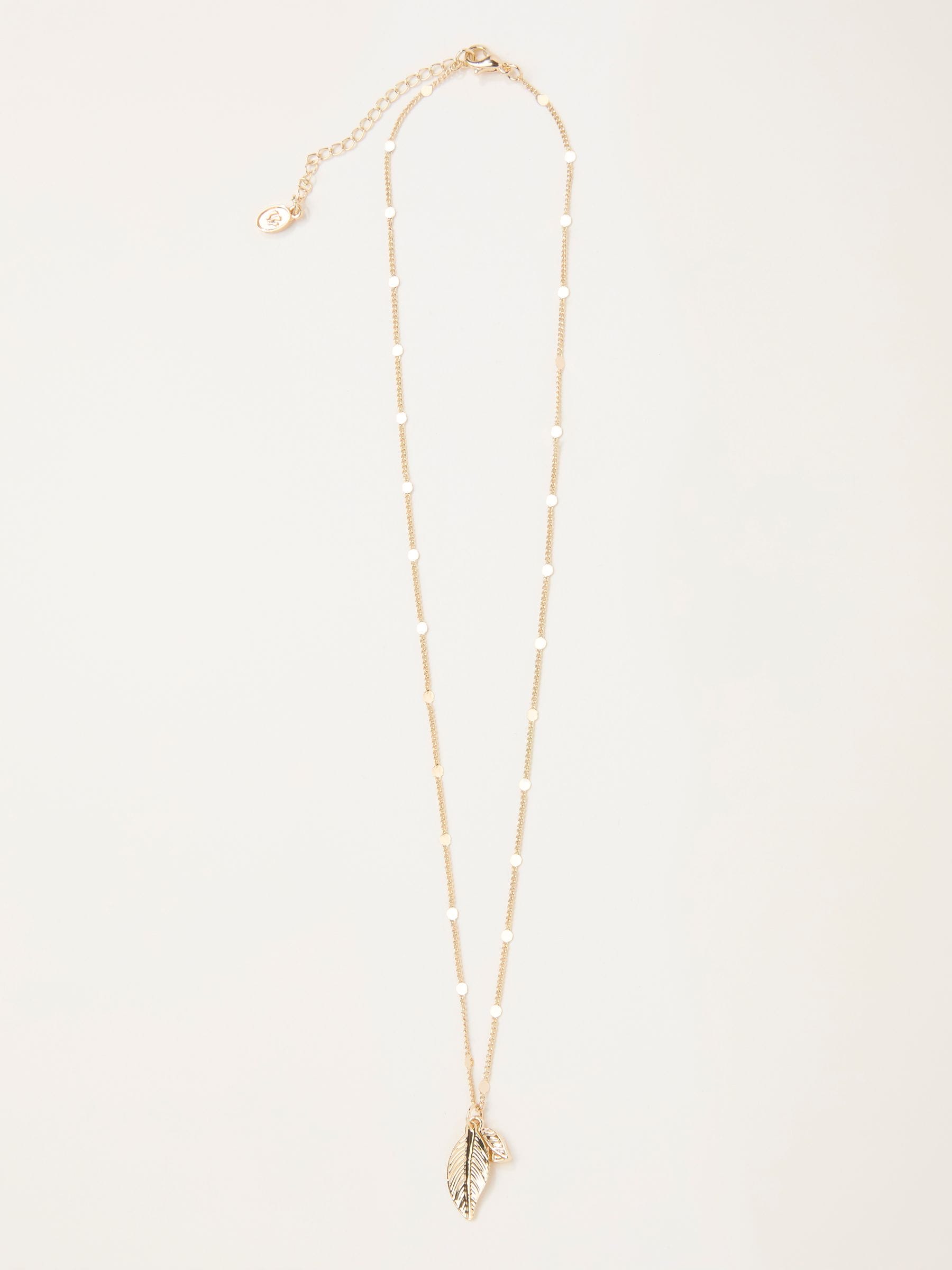 Fat Face - Necklace - Gold Tone - Leaf Charm