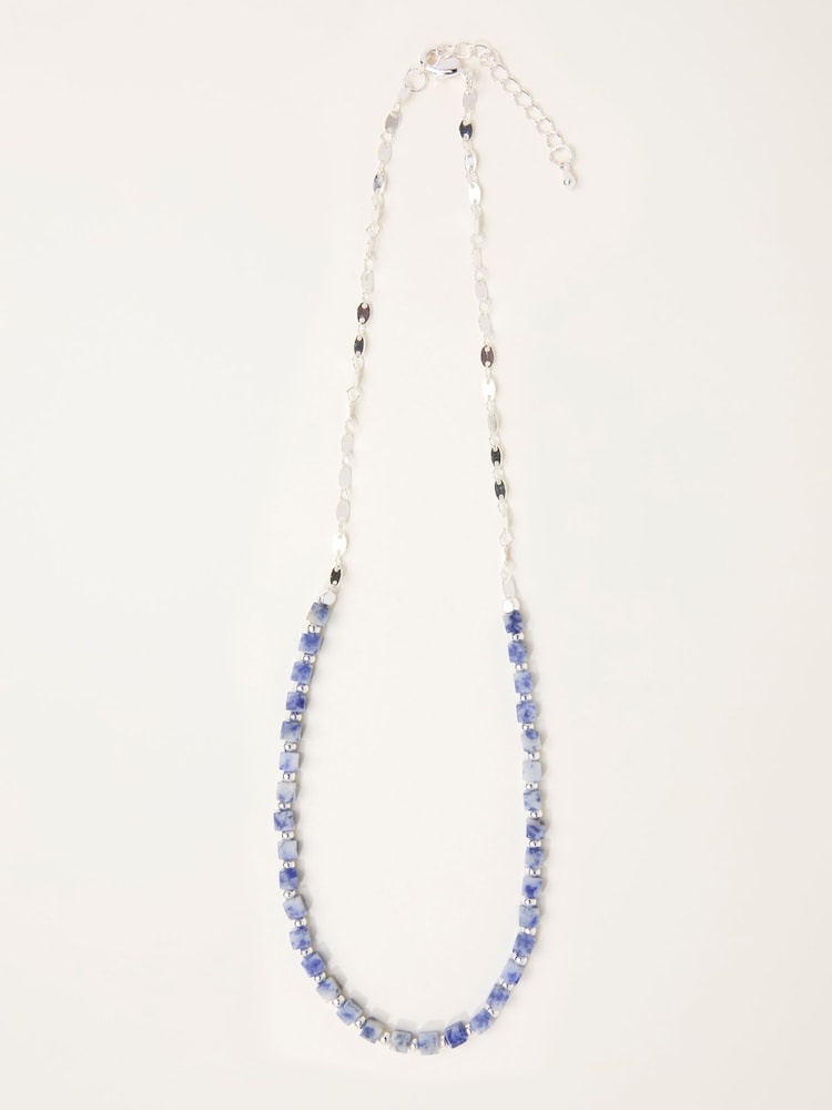 FatFace Blue Beaded Necklace - Image 1 of 2 FatFace Blue Beaded Necklace - Image 1 of 2