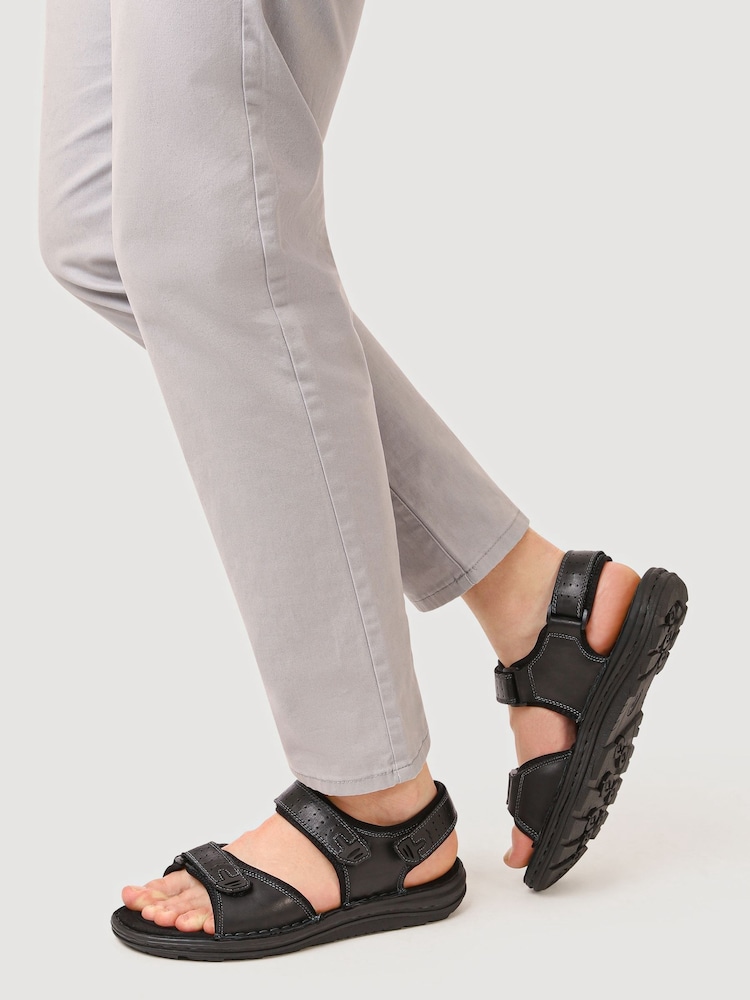 Pavers Black Mens Adjustable Sandals - Image 1 of 5