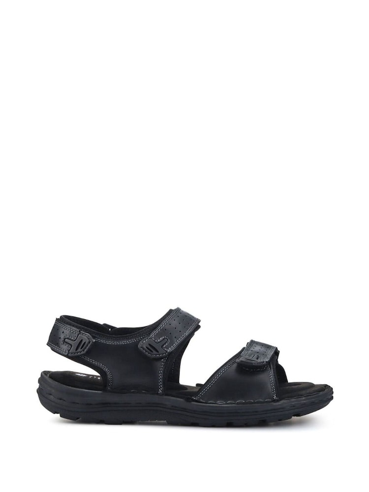 Pavers Black Mens Adjustable Sandals - Image 2 of 5