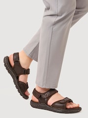 Pavers Brown Mens Adjustable Sandals - Image 1 of 5