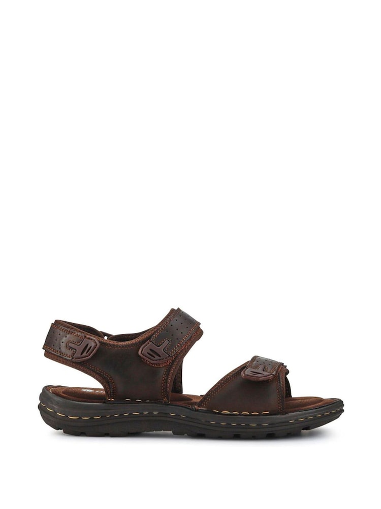 Pavers Brown Mens Adjustable Sandals - Image 2 of 5