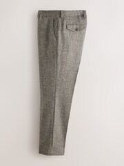 Neutral Regular Fit Signature Moons 100% British Wool Textured Trousers - Image 2 of 5