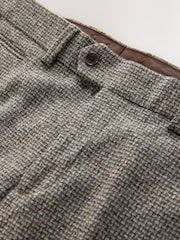 Neutral Regular Fit Signature Moons 100% British Wool Textured Trousers - Image 4 of 5
