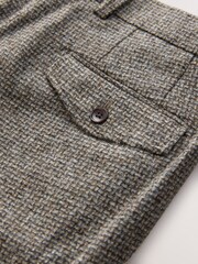Neutral Regular Fit Signature Moons 100% British Wool Textured Trousers - Image 5 of 5