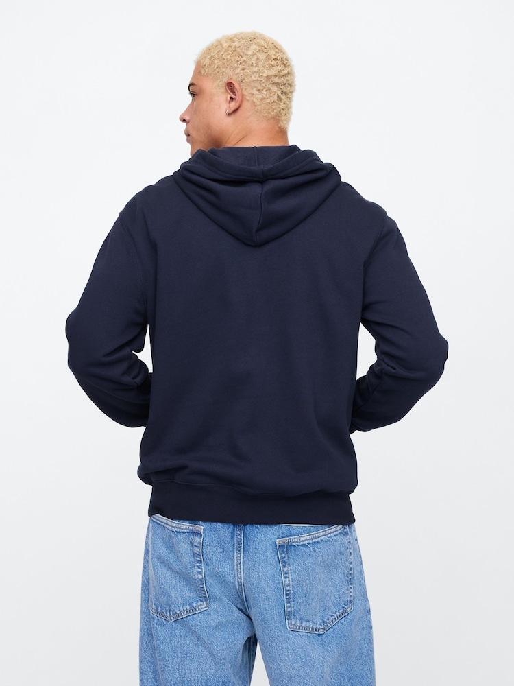 Gap Blue Logo Fleece Zip Hoodie - Image 2 of 4