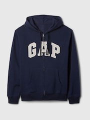 Gap Blue Logo Fleece Zip Hoodie - Image 4 of 4