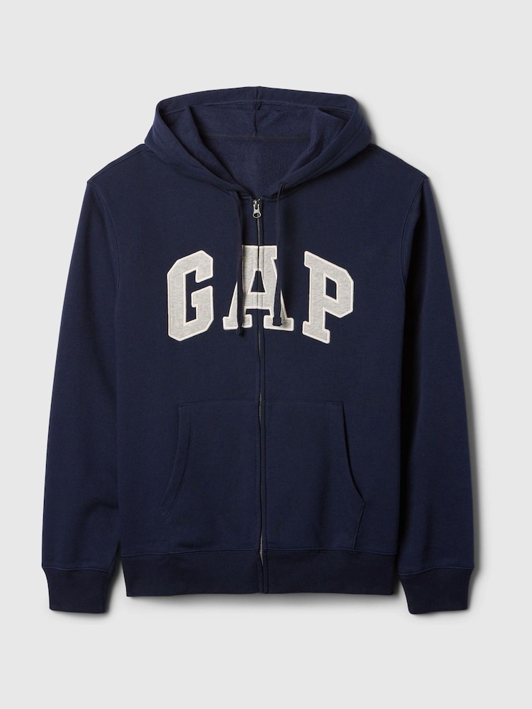 Gap Blue Logo Fleece Zip Hoodie - Image 4 of 4