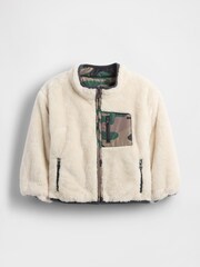 Gap Cream Lightweight Sherpa Reversible Jacket (6mths-5yrs) - Image 1 of 3