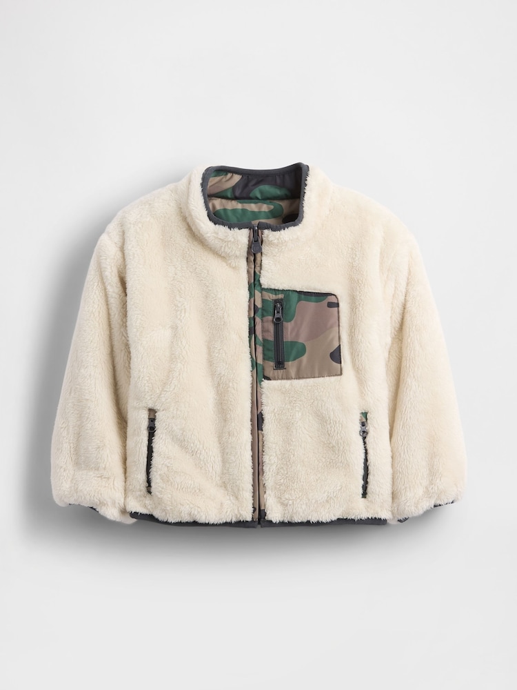 Gap Cream Lightweight Sherpa Reversible Jacket (6mths-5yrs) - Image 1 of 3