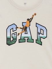 Gap White Football Graphic T-Shirt (4-13yrs) - Image 3 of 3
